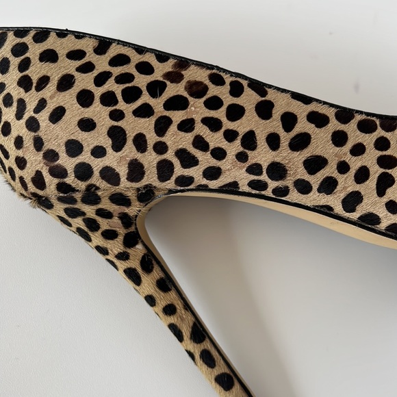 SHOEMINT Jess Dalmation LEOPARD PONY HAIR Platform HEELS WOMEN'S 
Size 9 - Picture 11 of 17